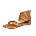 Produktbild WWricotta Women Zipper Rome Strappy Gladiator Low Flat Flip Flops Beach Sandals Shoes(Braun,40)
