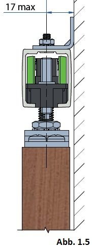 MINISPORT MA 40-190+ Schiebetürbeschlag Schiebetür Türbreite: 91-120cm, Laufrohr: 190cm, Tragkraft: 40kg … Komplett-Set für Schiebetüren, Innentüren und Wandschränke - 6