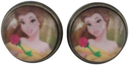 Movie Jewellery BB Bell Stud Earrings Bronze Vintage Fashion Glass Cabochon Statement Jewellery Romantic Gift Box, Perfect Gift for Cosplay Fans