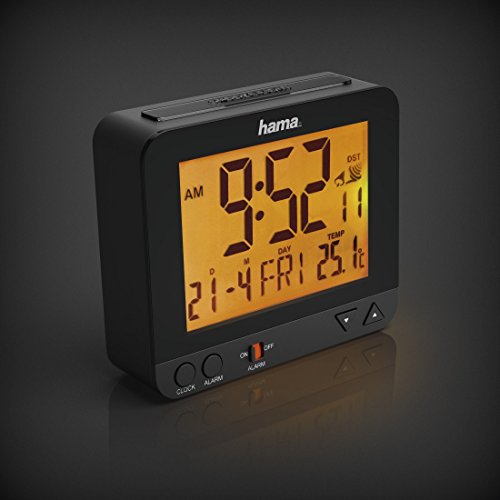 Hama Funk Wecker RC550 (sensorgesteuerte Nachtlichtfunktion, Schlummerfunktion, Temperatur- und Datumsanzeige) Funkwecker Digital schwarz - 2