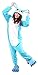 Produktbild URVIP Jumpsuit Tier Cartoon Fasching Halloween Kostüm Sleepsuit Cosplay Fleece-Overall Pyjama Erwachsene Unisex Schlafanzug Tier Onesie mit Kapuze Blau Hase Large