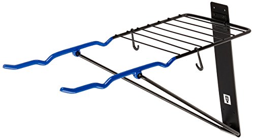 Relaxdays Fahrradhalterung, Für 2 Fahrräder, Fahrradhalter zur Wandmontage, Max. 50 kg, HBT 43,5 x 34 x 67 cm, schwarz / blau