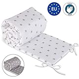 ♥ Decorativo: el diseño atemporal del nido de cama se adapta a todos los viveros. Universal, para niñas y niños. Bordes suaves en la cuna, parque infantil o en la pared crea un ambiente protegido.