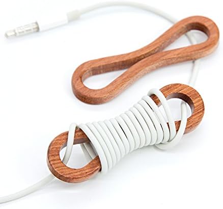 LEAPCOVER Wood Bobbin - Cable Organizer - Cord Management System - Wire Winder - Durable Bobino for All USB Data Cables and Earphone Cables