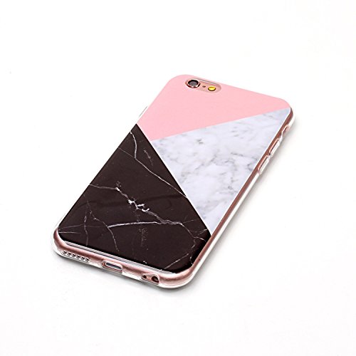 Cozy Hut Für iPhone 6 6S Handyhülle mit Marmor / Marble Design(schwarz / Pink und weiß) | Handytasche | | Schale | | Hülle | | Case | Handy-etui | TPU-Bumper | Soft Case | Schutzhülle Cover für den optimalen Schutz ihres Apple iPhone 6 6S (4,7 Zoll) – Dreifarbiger Marmor - 3