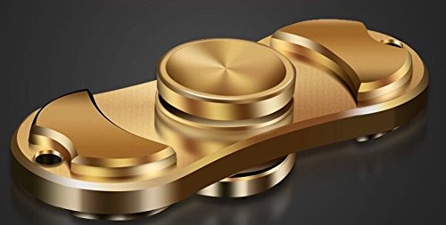 Brass Fidget Spinner Toy Finger Hand Cube EDC - 100% Brass - Long Lasting Spin Times 3-7 minutes - High Quality Brass Material with Impressive Finish - Stress Reliever Reducer Anxiety ADD ADHD Focus Idle Killing Time