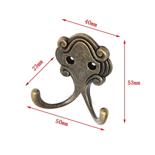 KING DO WAY 6 Stueck Retro Wandhaken Garderobenhaken Gusseisen Kleiderhaken Huthaken Tuer Haken - 6