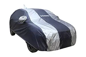 Amazon Brand - Solimo UV Protection & Dustproof Car Cover for Maruti Suzuki Baleno (Dark Blue & Silver)