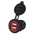 Produktbild HARRYSTORE 5V 3.1A Dual USB Ladegerät Socket Adapter Power Outlet Ladegerät für 12V 24V Motorrad Auto (Rot)