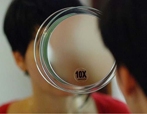 Runder 10-fach Kosmetik-Spiegel Ø 23cm, Kosmetex mit verschiedenen Vergrößerung und Saugnäpfen., 10-fach - 4