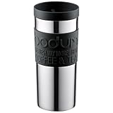 Bodum - 11093-01 - Travel Mug - Mug de Voyage isotherme - Double Paroi Inox - Couvercle à vis - 0.35 L - Noir