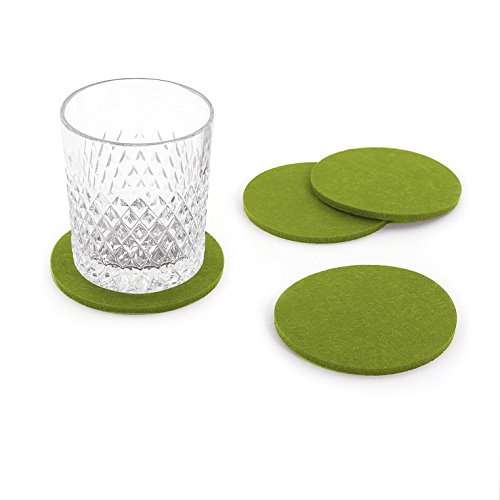 Oblique-Unique® Filzuntersetzer rund 4er Pack für Tisch und Bar - Glasuntersetzer Untersetzer aus Filz