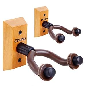 Supporto Da Parete Per Chitarra 2 Pezzi - In Noce Nero, Per Chitarra Acustica, Elettrica, Basso E Banjo - Foto 2