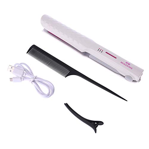 Senoow DIY Hair Straightener Flat Iron USB Rechargeable Ceramic Tourmaline Plate Styler