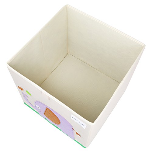 Valleycomfy Aufbewahrungsbox faltbar Cartoon Cube Organizer Closet Korb für Kleidung, Schuhe, Spielzeug und Punkte 33 x 33 x 33 cm elefant - 4