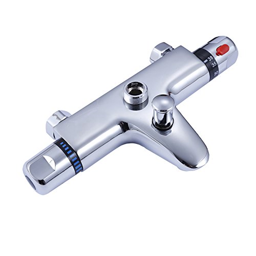Preisvergleich Produktbild Jollylife - Hochwertige Thermostat Badarmatur Duscharmatur Wasserhahn Brausearmatur Mischbatterie Dusche Chrom Duschthermostat Brausethermostat Wand Montiert