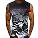 Produktbild POIUDE Räumungsverkauf Herren Tankshirt Unterhemden Ärmellos Weste Sport Fitness Sommer T-Shirt Oberteile(Schwarz, XXL)