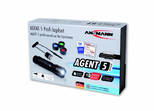 ANSMANN 1600-0064 Agent 5 Profi Jagdset LED Taschenlampe inklusive Kabelschalter und Filterscheiben - 4