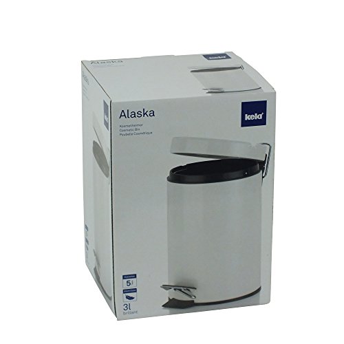KELA 21766, Kosmetikeimer 3 l, Silent-Close, Metall, Alaska, Weiß - 7