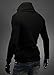 DJT Men Stylish High Collar Slim Fitted Long Sleeve Casual Pullover Top Sweater Sweatshirt Shirt Black X-Large