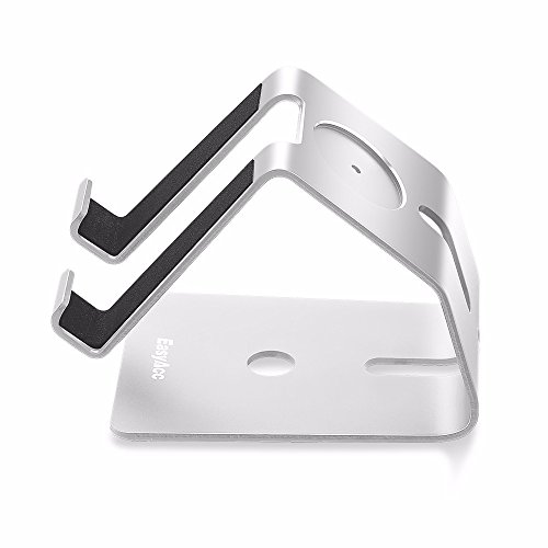 Easyacc Universal Handy Halterung Tablet Ständer Apple Watch Halter für iPhone 7 / 7P / Samsung Galaxy S8 / S8 Plus / iPad 9.7 2017 / iPad Air/ Mini / E-Book, Aluminium Handy Halter Schreibtisch Halter für Haus, Büro, Schlafzimmer und mehr, Passend für 4-10.1 Zoll Geräte – Silber - 8