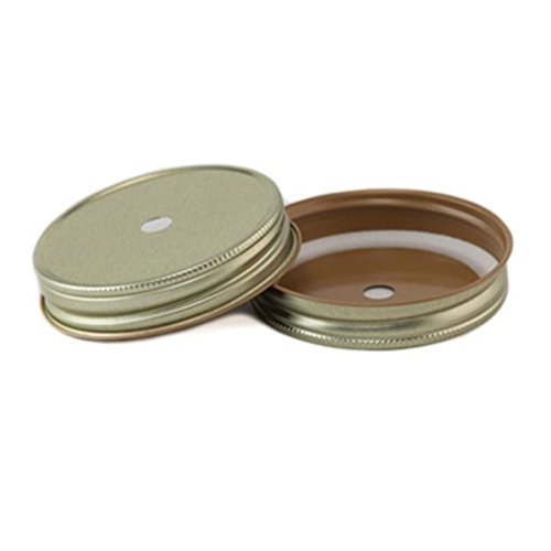 4 Stk. Deckel mit Loch - GOLD für Ball Mason Jar