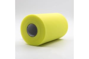 CAIIBTNTGB 91m x 15cm ! Tissu de bobine de rouleau de tulle pour les décorations d'artisanat Tutu Mariages Costumes Jupes Fêtes Cadeau Bow baby shower, Beaucoup de couleurs disponibles. (Jaune clair)