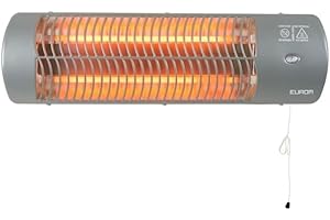 Eurom elektrischer Badezimmerheizstrahler | 1.200W | Flexibler Elektrostrahler für Innen & Terrasse | Anpassbare Heizstufen | Spritzwassergeschützt | Schnelle & Angenehme Wärme | Energiesparend