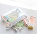 Produktbild Carriea Design Kulturbeutel transparent für Handgepäck Flüssigkeiten – größtmögliches Volumen für Security Check – veganes Leder – mehr Ordnung durch flachen Boden und Henkel