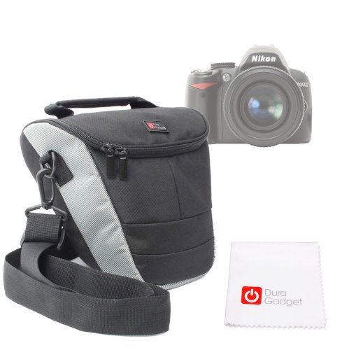 Duragadget Housse   tui de protection en Nylon r  sistant    l eau pour appareils photos Nikon D60  F6 et Laser 1200S et Olympus E-5   E-410 - taille moyen