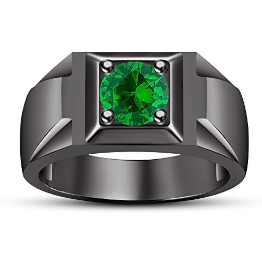 Vorra Fashion - 925 Sterling-Silber Sterling-Silber 925 Rundschliff grün Saphir de synthèse