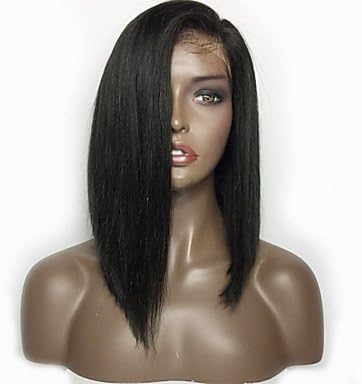 Y&amp;M Short Bob Straight Hair Lace Front Wig Brazilian Lace Front Human Hair Wigs With Baby Hair For Women , petite