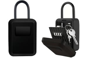 Udekit Grande Capacità Cassaforte per Chiavi, Cassetta di Sicurezza per Chiavi di Combinazione a 4 Cifre Anti Rusty Lega di Alluminio Cassaforte a Chiave per uso Esterno, Casa, Scuola