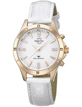 Master Time Funk Fashion Series Damenuhr MTLA-10340-11L, Leder Armbanduhr Weiß