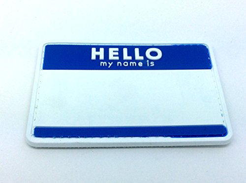 Hello My Name Is.Name Tag Blue PVC Airsoft Paintball Morale Patch