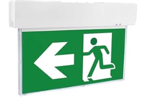 ‎NCC-LICHT NCC-Licht LED Notleuchte Wand- & Deckenmontage 5,5W Dauerlicht mit 4 Piktogrammen & tauschbarem Akku