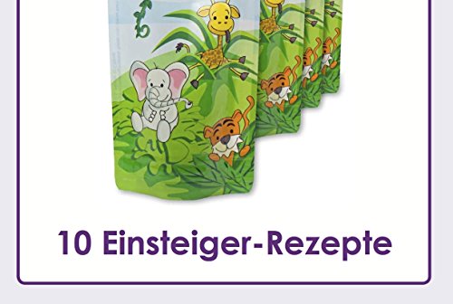 Schadstofffreier Gefrierbehälter aus Silikon mit Deckel zum Einfrieren und Aufbewahren von Babynahrung/Babykost | BPA-frei & FDA zugelassen | Plus kostenlose Rezepte | 7 x 60ml | 100%-Geld-Zurück-Garantie | Grün | nanafera - 8