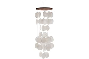 HAB & GUT -HA105- Carillon à Vent Blanc, Nacre, 60 cm, décoration de fenêtre, Mobile pour décorer terrasse et Balcon