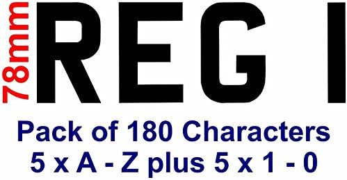 Number plate Registration number pack of 180 78mm high characters(Normal RED)