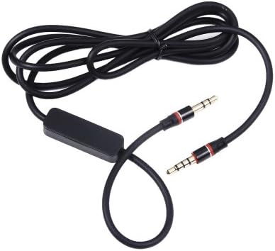 SuperBZ BLK 3.5mm 1/8" Audio AUX Cable Cord Lead w/ MIC For Monster DNA On-Ear Headphone