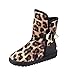 Produktbild MYMYG Damen Schneestiefel Halbschaft Stiefeletten Frauen Winter Rundhals Leopard-Print-Flacher Schuh Warm-Buckle-Strap-Schneestiefel Flache Kurzschaft Freizeitschuhe
