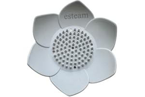 ESTEAM Lotus Flower Shower Steamer Holder – Non-Slip Soap Dish Tray for Bathroom – Grey Silicone Spa Accessory – Stylish Shower Shelf for Steamers or Soap