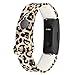 Produktbild htfrgeds Armband für Fitbit Inspire/Inspire HR, Ersatz Fitness Armband und Uhrenarmband, Silikon Sportarmband und Fitnessband, Wristband Armbänder in 12 Farben Leopardenmuster Für Frauen (C)