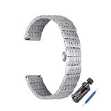 iStrap Uhrenarmband Armbanduhr Edelstahlarmband aus Edelstahl 22mm 20mm 18mm Ersatzarmband für Herrenuhr Silbergold