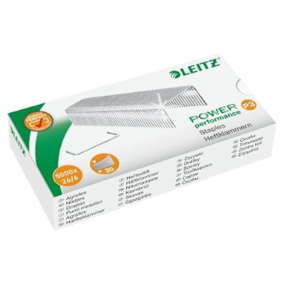 Rapid Leitz Agrafes P3 26/6, Longueur 6 mm, 5000 Pièces, Agrafe jusqu’à 10 Feuilles, Fil Acier Résistant, Power Performance, 55721000