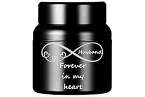 FOREVERWILL Mini Heart Infinity Cremation Urn for Human Ashes Solid Waterproof Funeral Memorial Rememberance Urn for Husband Family Forever in My Heart Sentimental Keepsake Ashes Holder Container