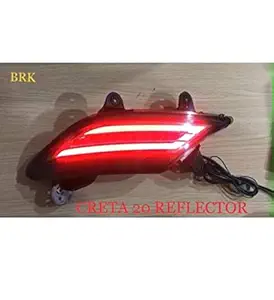 CARMART Rear Bumper Reflector Back with LED Matrix Indicator for CRETA 2020 21 New Generation (Red)
