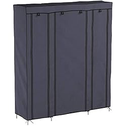 SONGMICS XXL Armoire de Rangement Penderie Dressing en Tissu intissé 175 x 150 x 45 cm Gris RLG45G