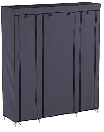 SONGMICS XXL Armoire de Rangement Penderie Dressing en Tissu intissé 175 x 150 x 45 cm Gris RLG45G