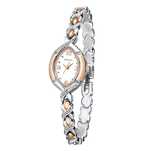 TIME100 Muttertag Armbanduhr Damen Edelstahl Ovale Shell Analog Quarz Silber #W50170L.01A TIME100 Muttertag Armbanduhr Damen Edelstahl Ovale Shell Analog Quarz Silber #W50170L.01A